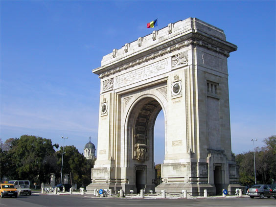 Images of the Arcul de Triumf in Bucharest, resembling the Triumphal Arch in France - Bucharest is also called 'small Paris' Gallery: The Arch of Triumph in Bucharest, also: Triumphal Arch or Arcul de Triumf, Bucuresti